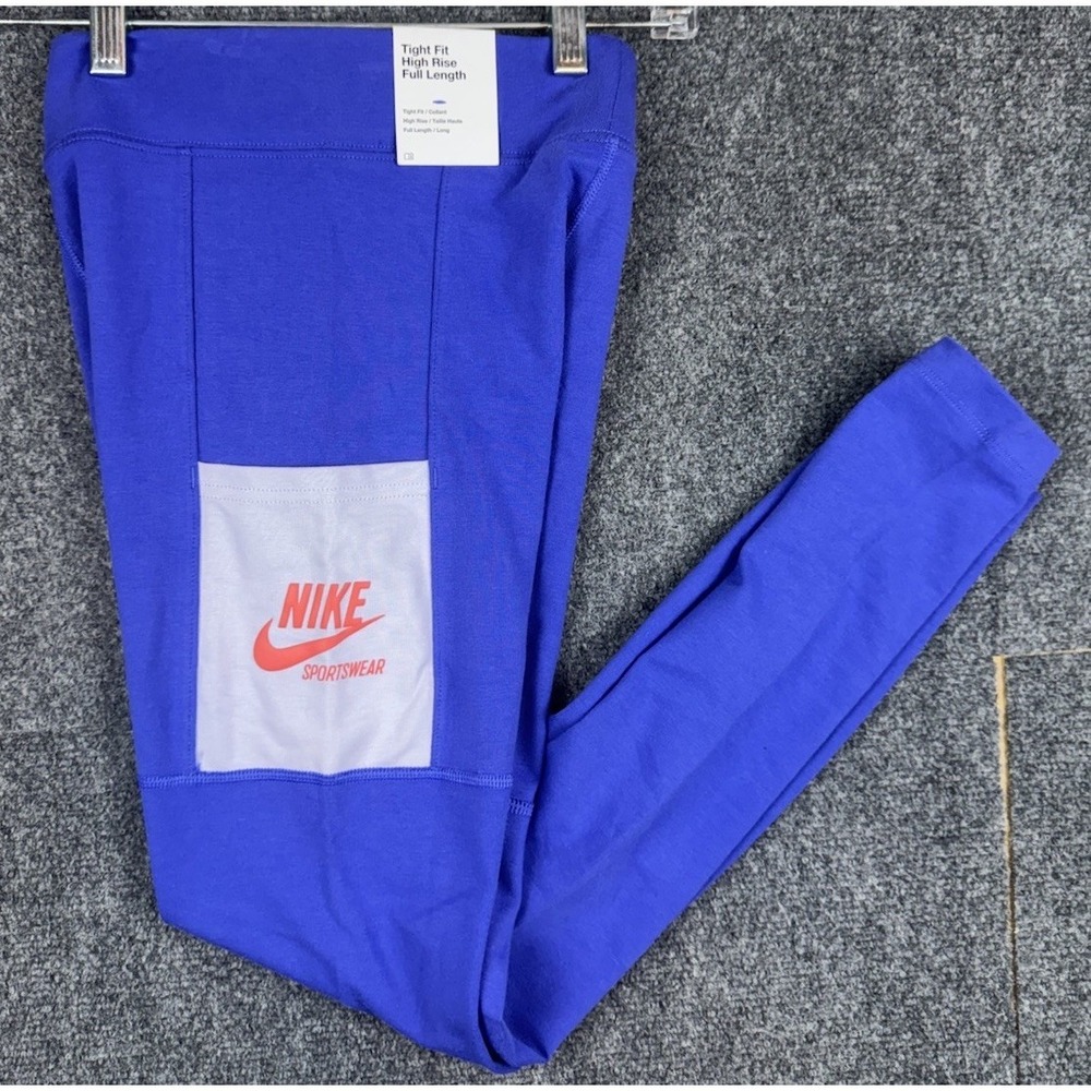 New Nike Sportswear XS Tight Fit High Rise Full Length Purple Leggings Active‎